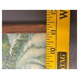 Vintage Winter Landscape Lithograph Framed Art