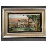 Antique University of Wisconsin Bascom Hall Reverse Glass Painting
