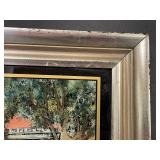 Antique University of Wisconsin Bascom Hall Reverse Glass Painting