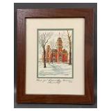 Framed Artwork by Paul N. Norton Art Iowa Governor