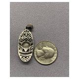 Sterling Silver 925 Tribal Pendant with Opal Stone