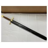 Medieval-Style Sword with Leather Scabbard