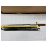 Medieval-Style Sword with Leather Scabbard