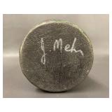 Raku Pottery J. Mehn Rustic Green Ceramic Vase ~12"