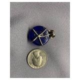 Sterling Silver 925 Evil Eye Pendant Blue Glass