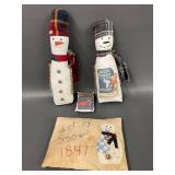 Handmade Snowman Decor Set - Rustic Charm