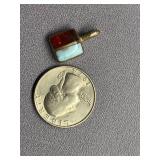 Sterling Silver 925 Amber Larimar Pendant