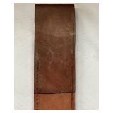 Brass Wood & Steel Broadsword with Leather Scabbard