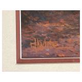 Bridge In Autumn Artwork with Oak Frame