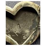 Vintage Sterling Silver 925 Heart-Shaped Pendant Locket with Amethyst