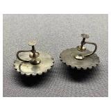 Vintage Mexican Sterling Silver 925 Beaded Earrings