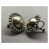 Vintage Mexican Sterling Silver 925 Beaded Earrings