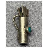 Vintage Sterling Silver 925 & Turquoise Charm Pendant