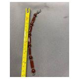 Elegant Sterling Silver 925 Carnelian Bead Bracelet with Unique Clasp