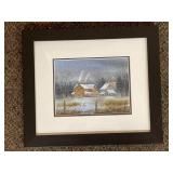 Byron Addison Wells Winter Farm Scene Framed Art