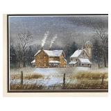 Byron Addison Wells Winter Farm Scene Framed Art