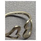 Sterling Silver 925 Heart-Shaped Ring Size 7.75