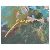 Framed Michael Schofield (attributed) Vivid Landscape Painting Signed 41"