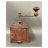Antique French Metal Coffee Grinder / Pepper Mill with Hand Crank BT