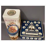 Vintage Collectible Tins Lot: Presidents, Washburn