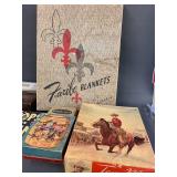 Empty Advertising Boxes / Photos - Faribo Blankets Empty Box, Tom Mix Box, Games