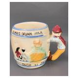 Vintage Ceramic Collection with Red Bowl & Goblets