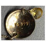 Sterling Silver 999 Sun Pendant Necklace