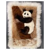 Handmade Panda Sheepskin or Alpaca Rug Pillow Decor 24"