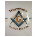 Vintage Westwood Masonic Pitcher and Saint Paul Hotel Plate Set