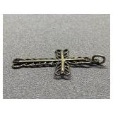 Vintage Ornate Metal Cross Pendant Necklace