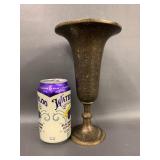 Vintage Engraved Brass Vase Ornate Design Home Decor