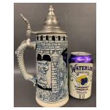 Vintage German Beer Stein with Castle Scene