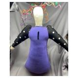 Large Handmade Art Doll with Vibrant Dress Signed by Artist