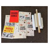Vintage Signs & Posters incl. Square Dance, Rodeo, and Twins Posters Lot