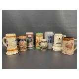 Vintage Ceramic Beer Steins 8-Piece Collection