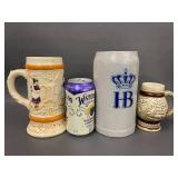 Vintage Ceramic Beer Steins 8-Piece Collection