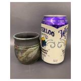 Raku Bauman Pottery Cup with Multicolor Glaze Finish