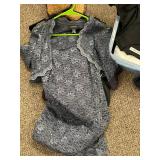 Mixed Clothing Apparel Lot & Duffel Bag with Sports Gear