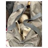 Mixed Clothing Apparel Lot & Duffel Bag with Sports Gear