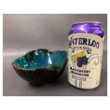 Handcrafted PlanetA Ceramic Bowl Turquoise Drip Glaze