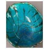 Handcrafted PlanetA Ceramic Bowl Turquoise Drip Glaze
