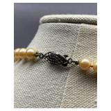 Classic Faux Pearl Necklace with Sterling Silver 925 Clasp
