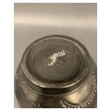 Handcrafted Black Pottery Vase with Intricate Design