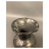 Handcrafted Black Pottery Vase with Intricate Design
