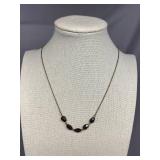 Sterling Silver 925 Garnet Necklace Elegant Design