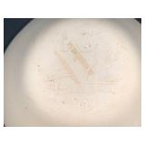 Handcrafted Gray Feather Design Pottery Vase Signed 1983