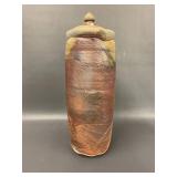 Artist Signed Handmade Textured Glaze Jar with Lid