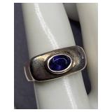 Vintage Silver Silver 925 Ring with Blue Gemstone Size 7.5