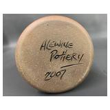 Artisan Crafted Ceramic Vase and Goblet Set - Leaf Floral Abstract