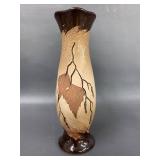 Artisan Crafted Ceramic Vase and Goblet Set - Leaf Floral Abstract